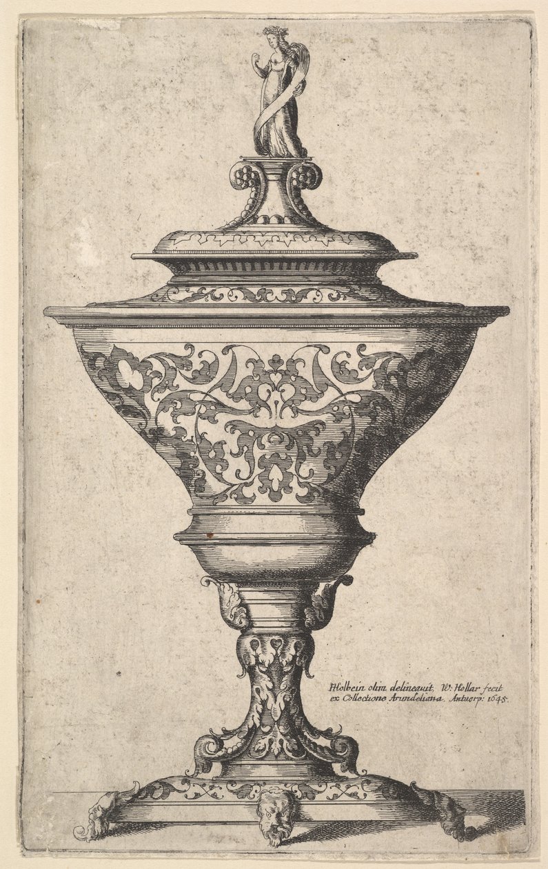 Calice ornato su piedi di maschere da Wenceslaus Hollar