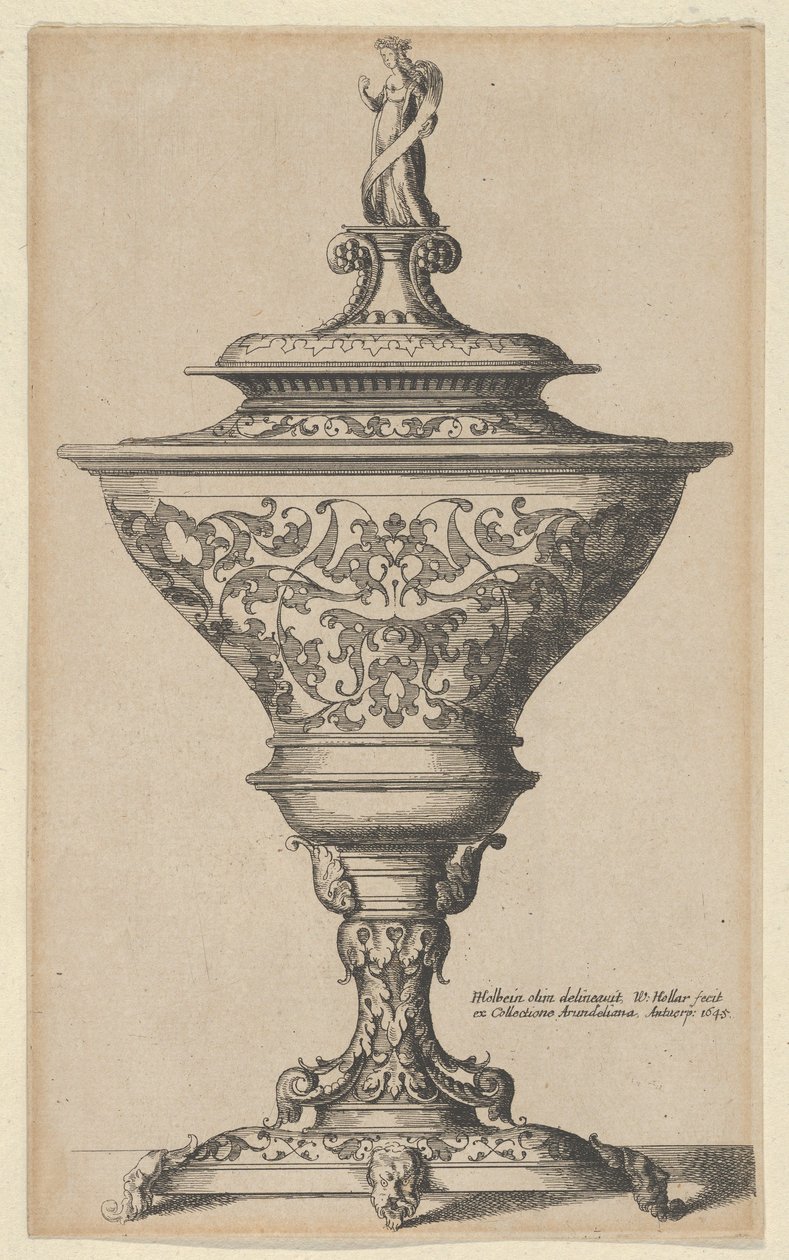 Calice ornato su piedi di maschere da Wenceslaus Hollar