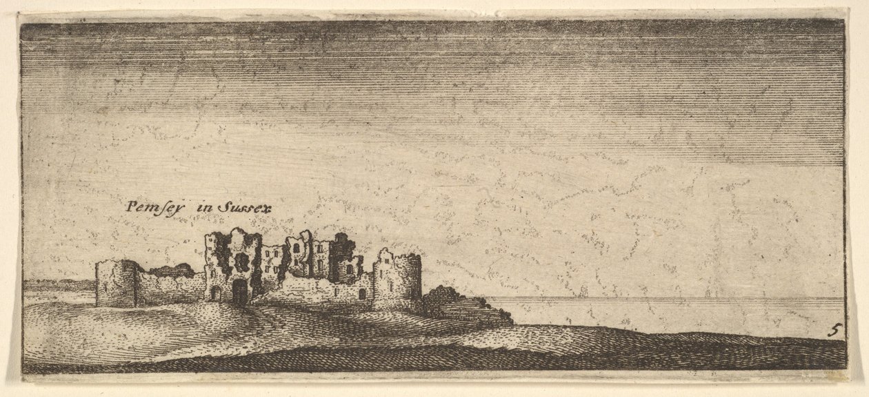Castello di Pevensey da Wenceslaus Hollar