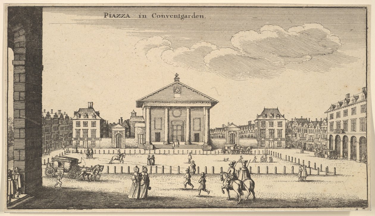 Piazza a Covent Garden, ca. 1647 da Wenceslaus Hollar
