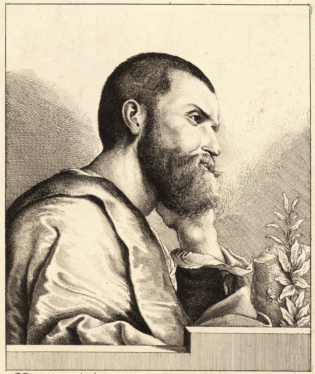 Ritratto di Pietro Aretino da giovane, c.1650 da Wenceslaus Hollar