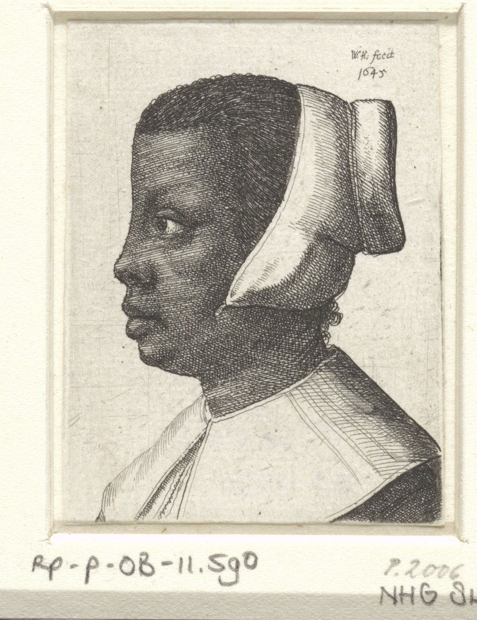 Ritratto di una giovane donna nera da Wenceslaus Hollar
