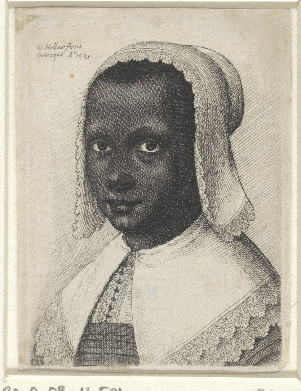 Ritratto di una giovane donna nera, 1645 da Wenceslaus Hollar