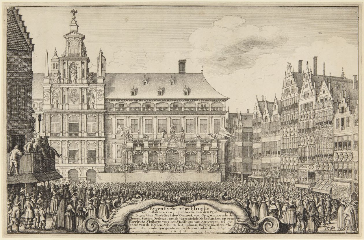 Proclamazione di pace - Anversa da Wenceslaus Hollar