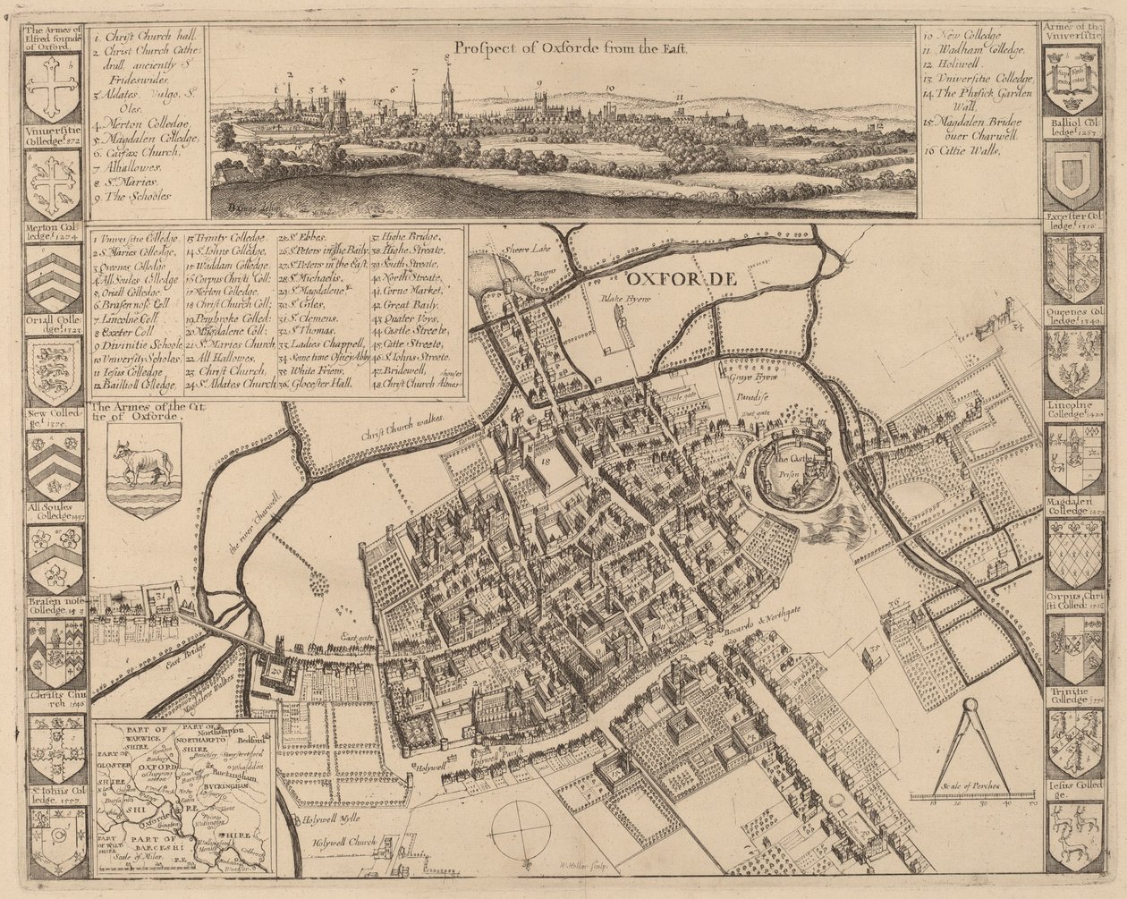 Prospetto di Oxford da Wenceslaus Hollar