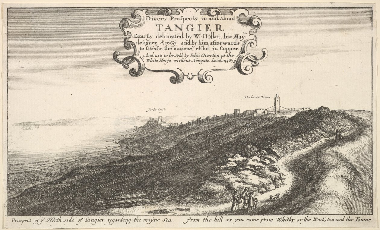 Prospetto del lato nord di Tangeri riguardante il mare principale dalla collina mentre si arriva, entro il 1673 da Wenceslaus Hollar