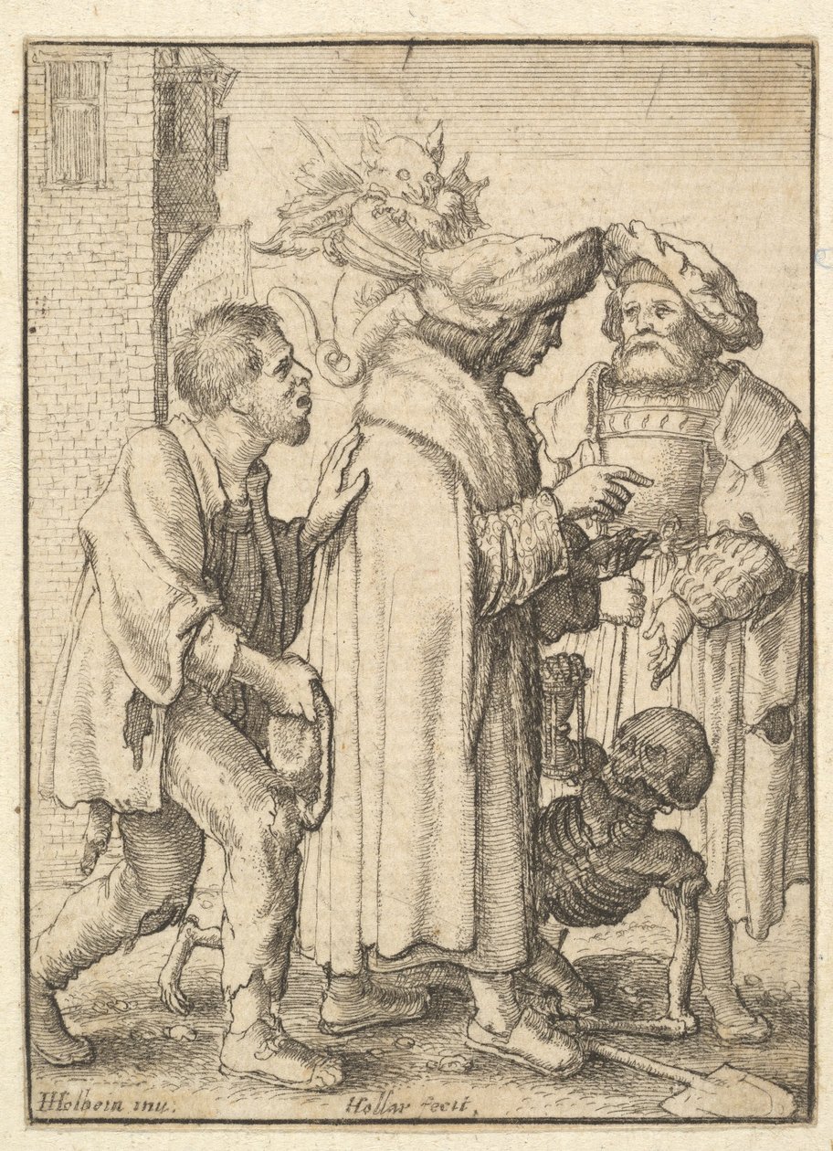 Ricco, dalla Danza della Morte, 1651 da Wenceslaus Hollar