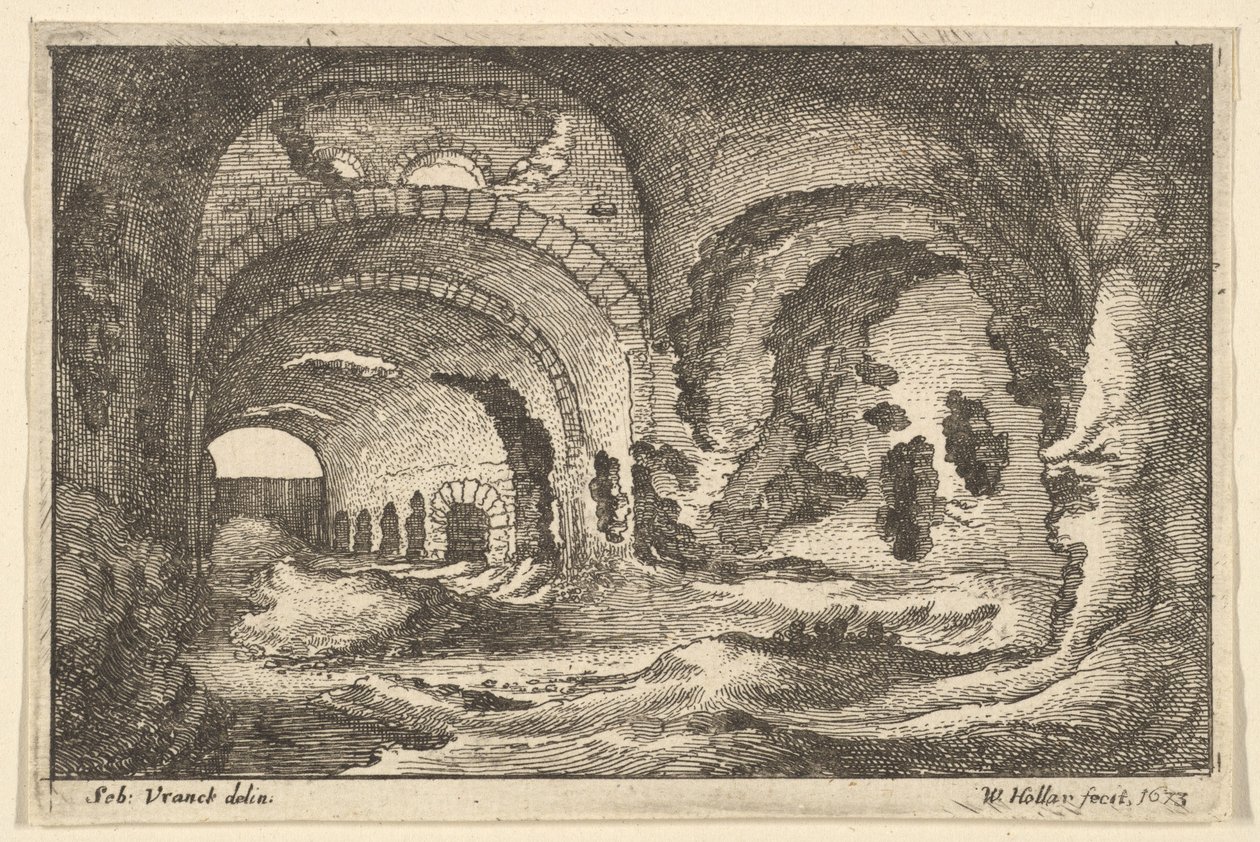 Resti romani a Tivoli, 1673 da Wenceslaus Hollar