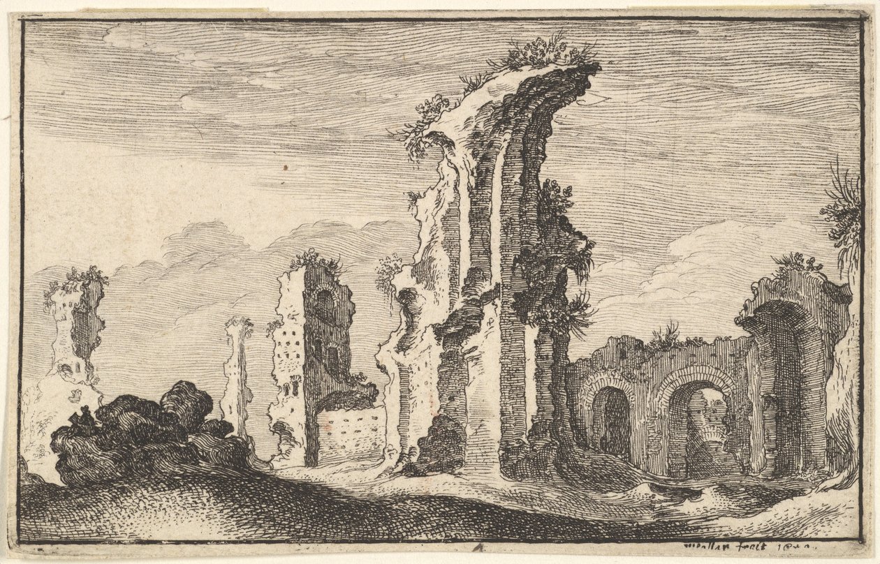 Rovine di St Croix de Jerusalem da Wenceslaus Hollar
