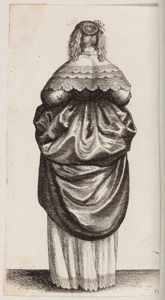 Donna vista di spalle da Wenceslaus Hollar