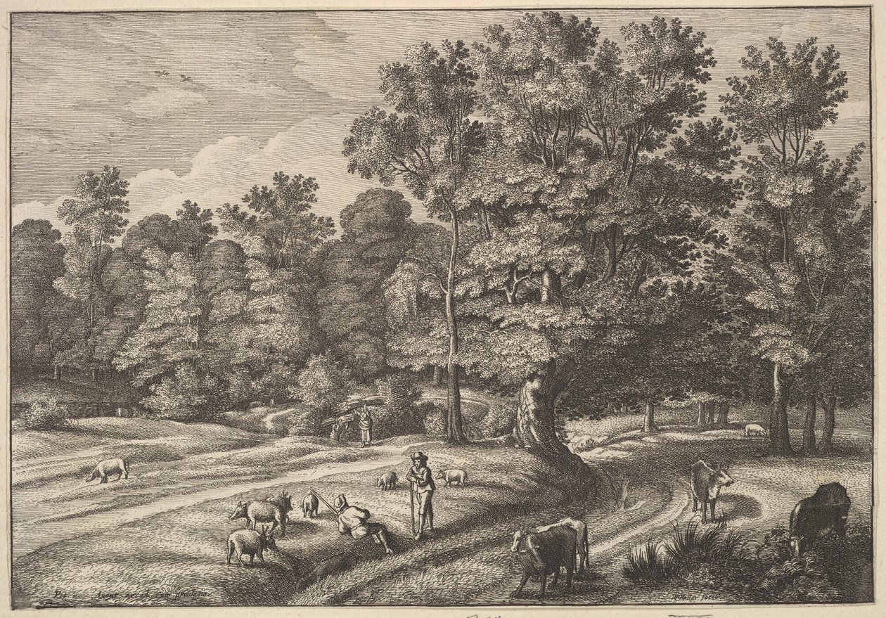 Pastori in una Foresta da Wenceslaus Hollar
