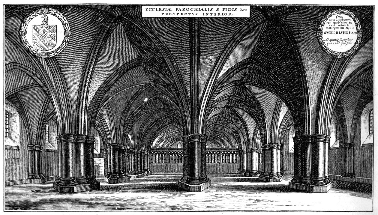 Chiesa di St Faith nella cripta della vecchia Cattedrale di St Paul, Londra da Wenceslaus Hollar