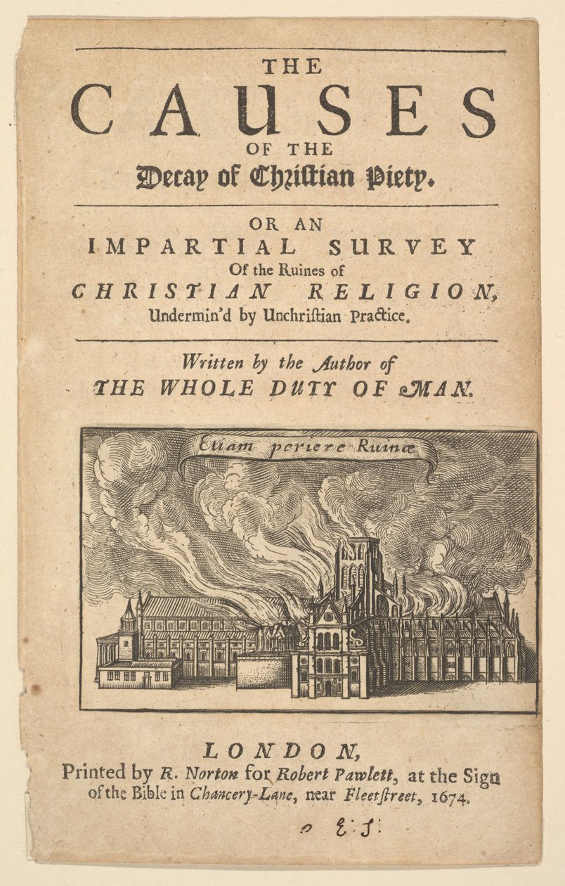 San Paolo in fiamme, Lex ignea, 1671 o dopo da Wenceslaus Hollar