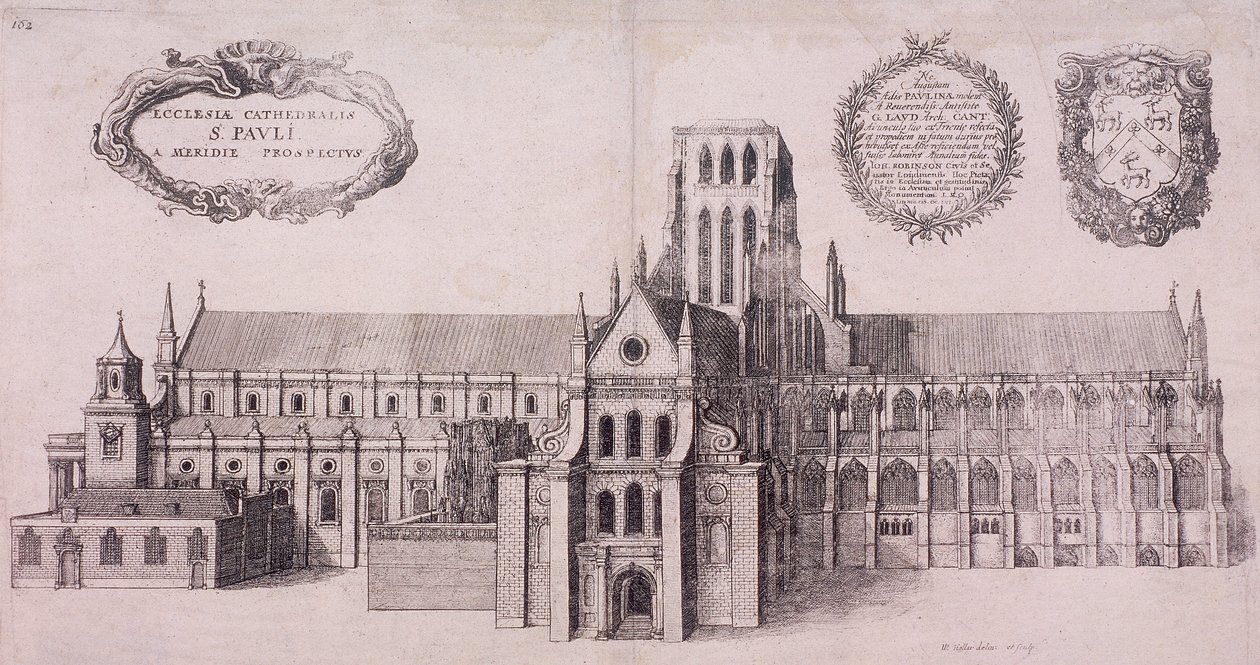Vecchia Cattedrale di San Paolo, Londra, 1656 da Wenceslaus Hollar