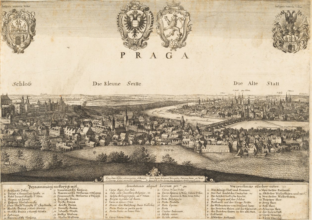 Grande prospetto di Praga da Wenceslaus Hollar
