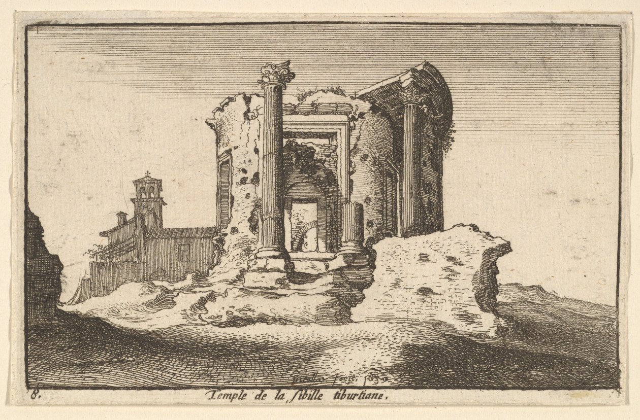 Tempio della Sibilla Tiburtina da Wenceslaus Hollar