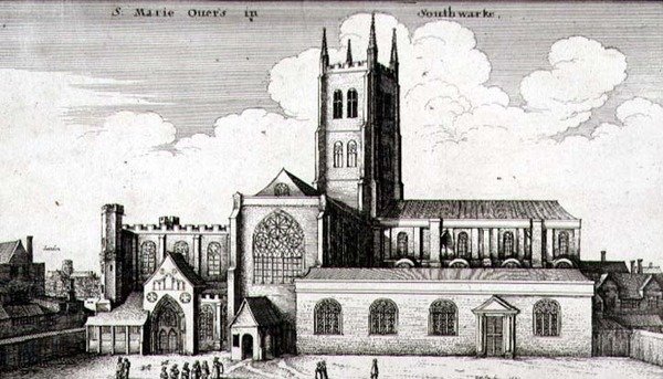 La cattedrale di St. Saviour e St. Mary Overie, Southwark da Wenceslaus Hollar