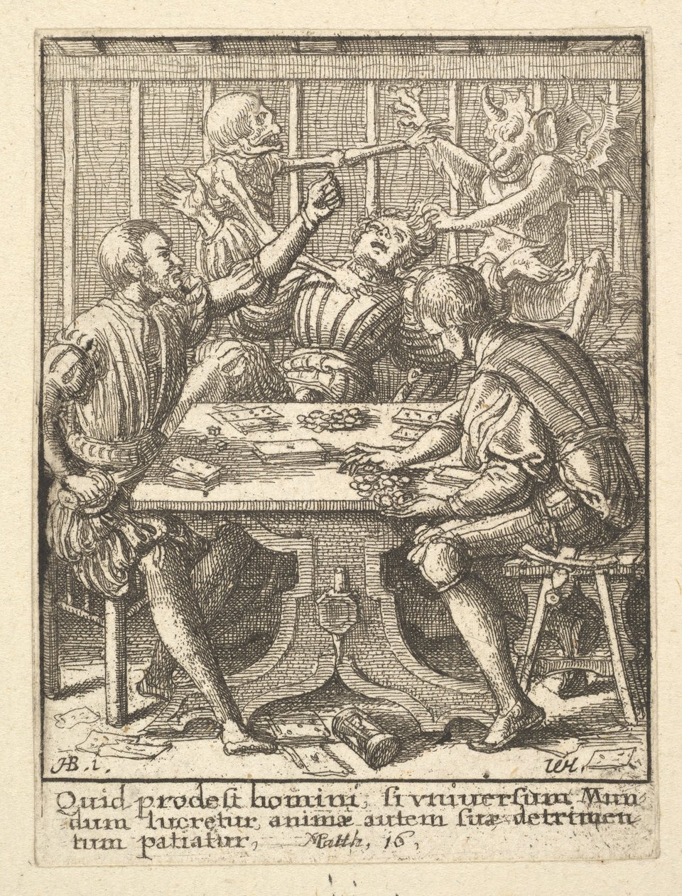 I giocatori, da La danza della morte da Wenceslaus Hollar