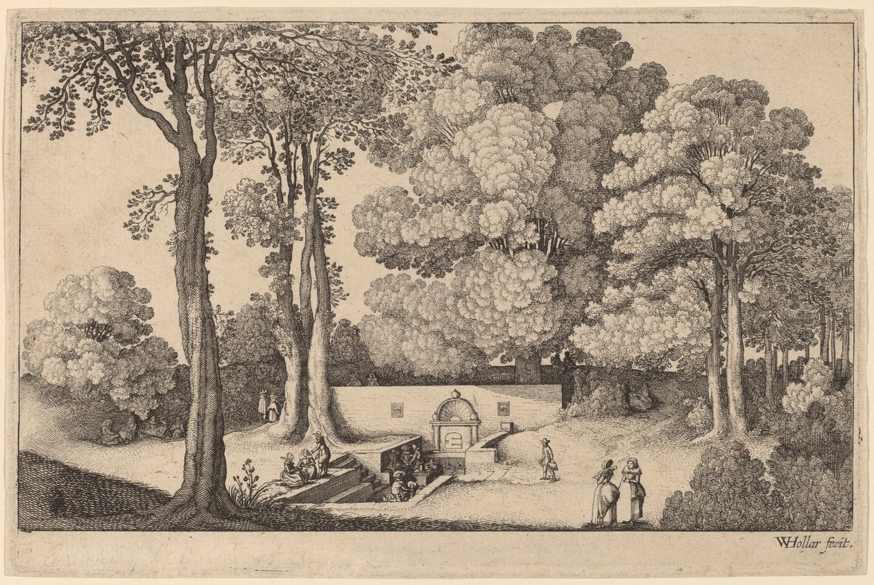 La Sorgente Minerale da Wenceslaus Hollar