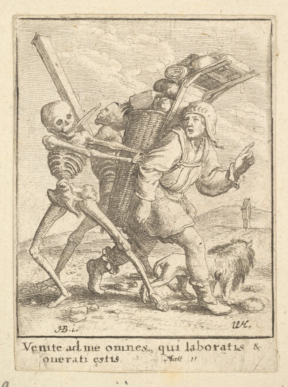 Il venditore ambulante, dalla Danza della Morte, 1651 da Wenceslaus Hollar