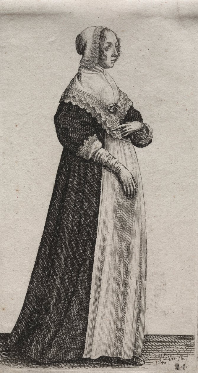 I diversi abiti delle donne inglesi, dalla nobiltà alle contadine..., 1640 da Wenceslaus Hollar
