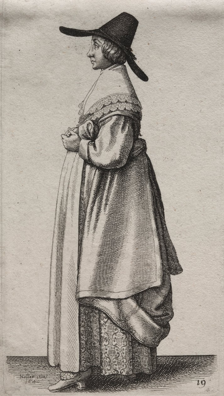 Gli abiti delle donne inglesi, dalla nobiltà alle contadine da Wenceslaus Hollar