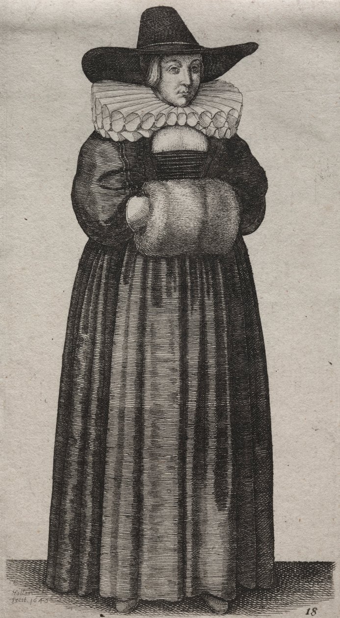 I vari abiti delle donne inglesi, dalla nobiltà alle contadine..., 1640 da Wenceslaus Hollar