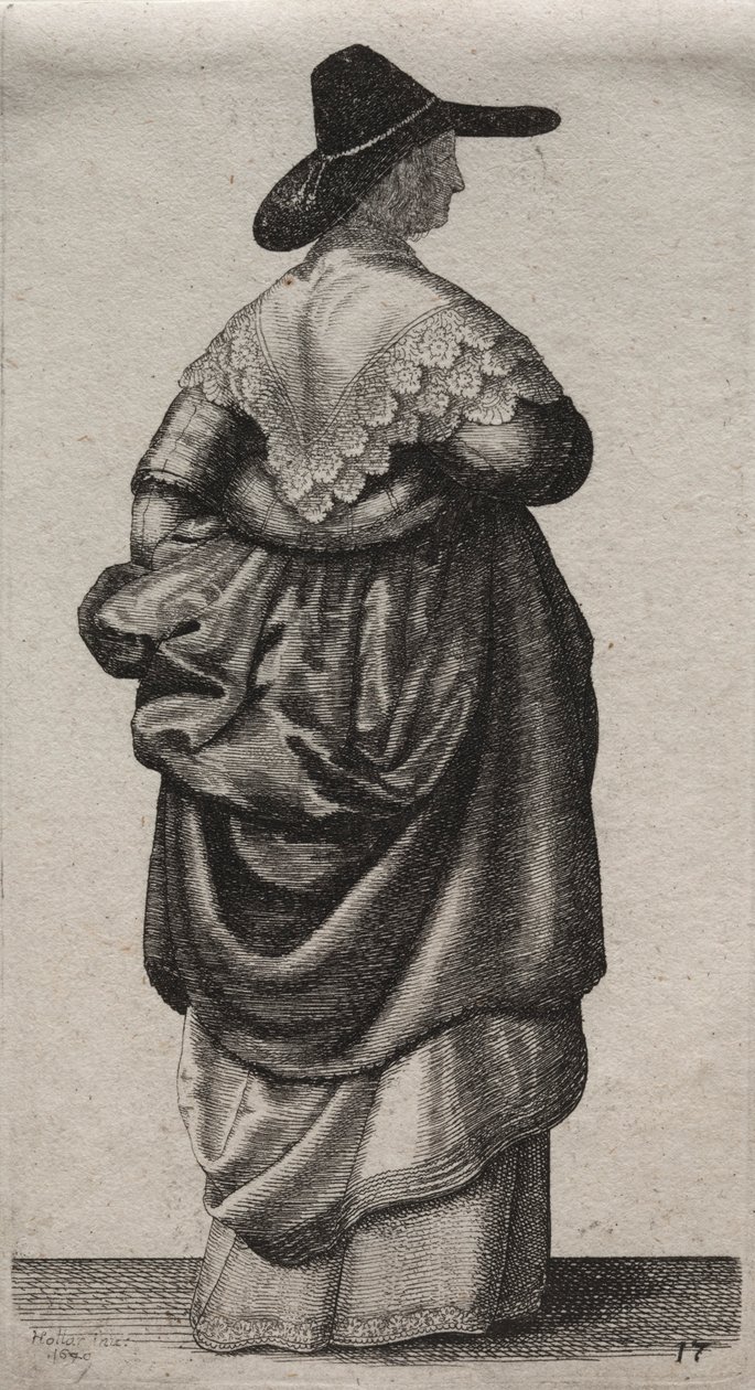 I vari abiti delle donne inglesi, dalla nobiltà alle contadine..., 1640 da Wenceslaus Hollar