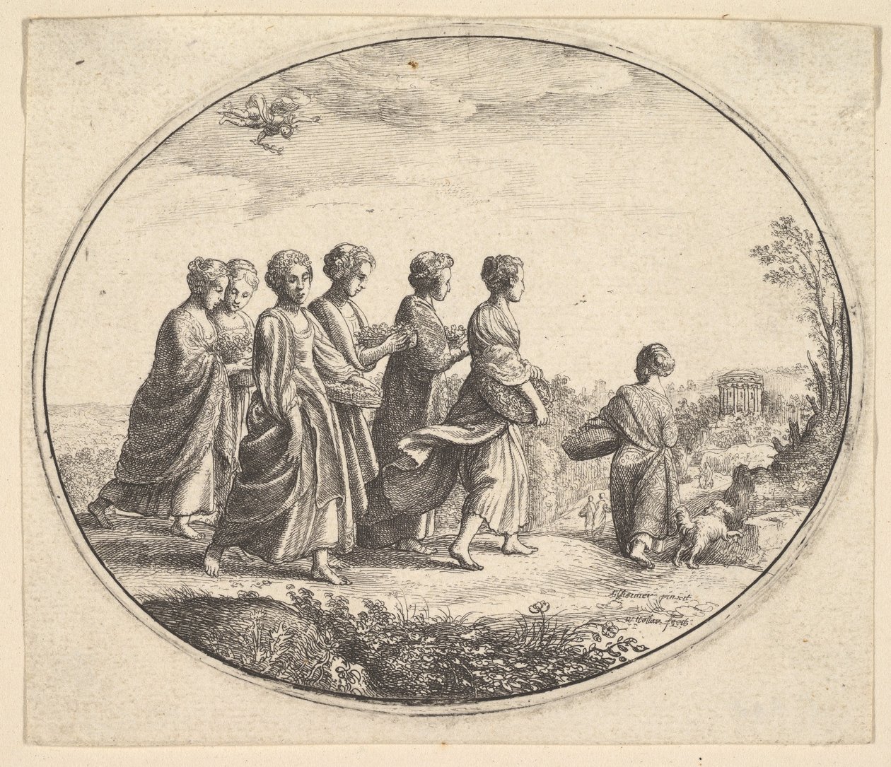 Le figlie di Aglaura Mercurio e Erse, ca. 1646 da Wenceslaus Hollar