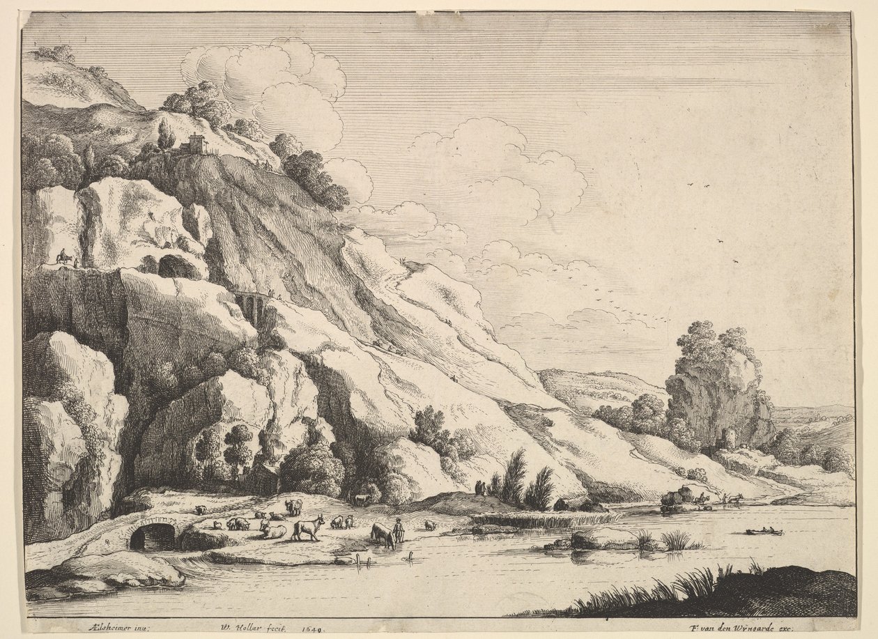 Il ponte di pietra da Wenceslaus Hollar