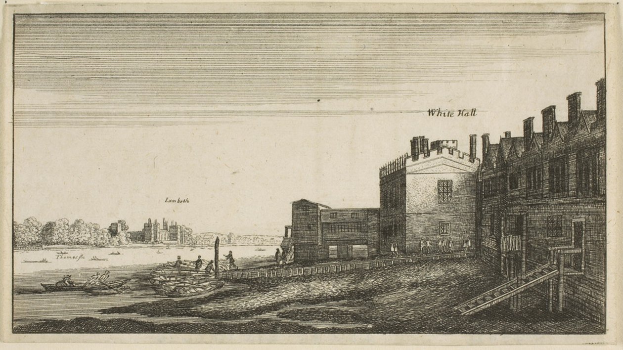 Veduta del Lambeth Palace dal fiume a Whitehall Stairs da Wenceslaus Hollar