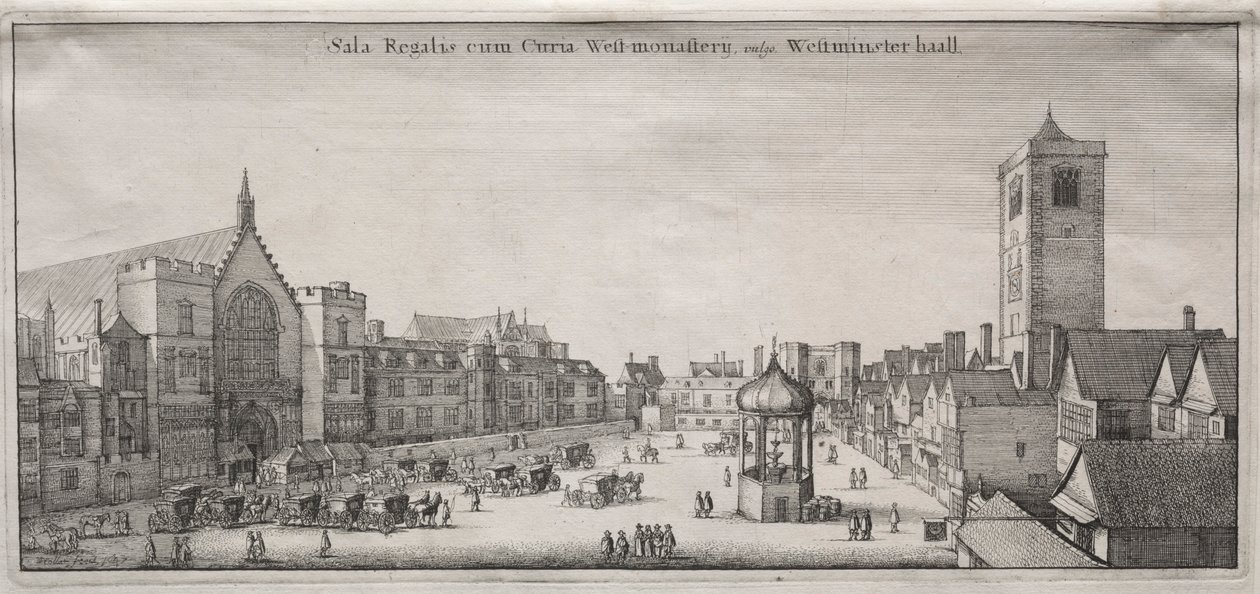 Veduta di Londra: New Palace Yard con Westminster Hall e la Clock House, 1647 da Wenceslaus Hollar