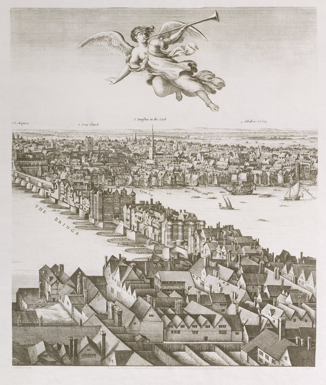 Veduta di Londra, pubblicata nel 1647 (copia facsimile) (dettaglio) da Wenceslaus Hollar