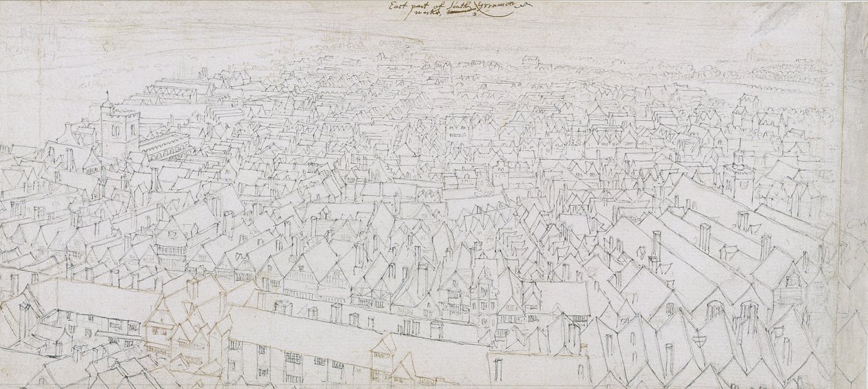 Veduta della parte orientale di Southwark verso Greenwich da Wenceslaus Hollar