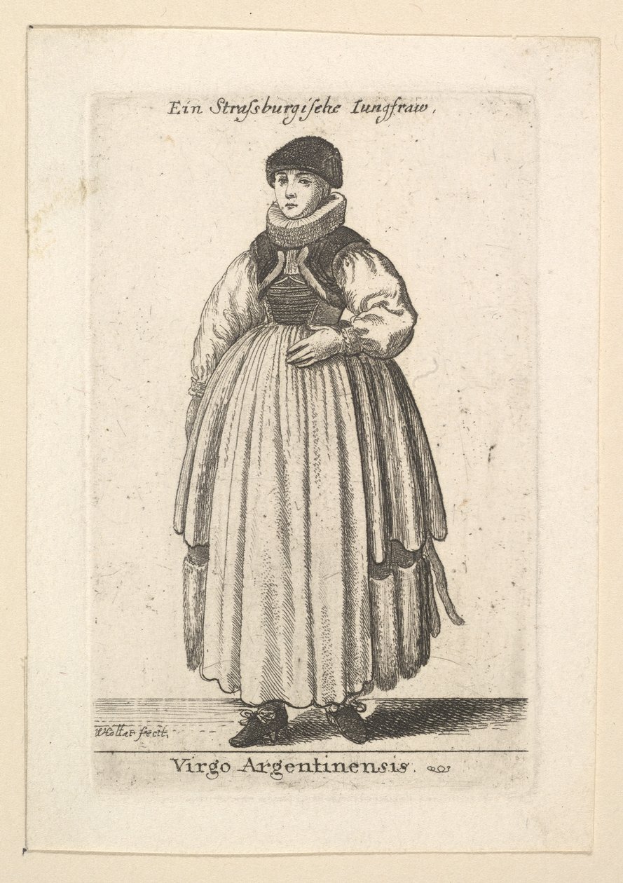 Virgo Argentinensis. Donna non sposata di Strasburgo da Wenceslaus Hollar