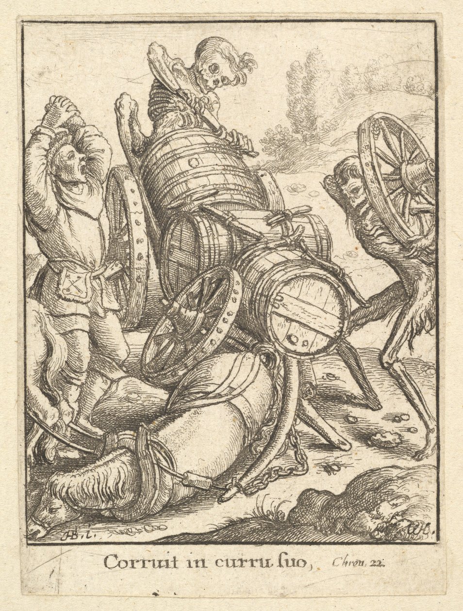 Carrettiere, dalla Danza della Morte, 1651 da Wenceslaus Hollar
