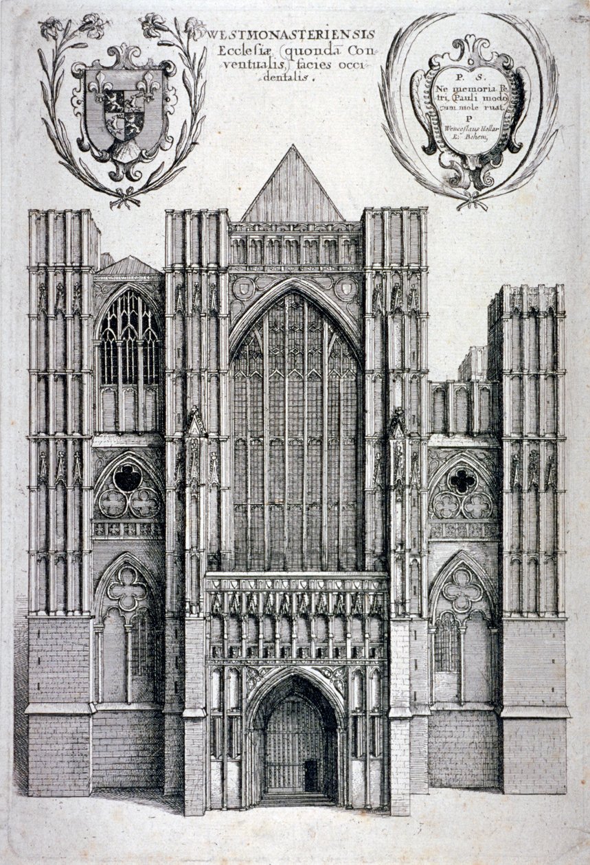 Abbazia di Westminster, Londra, c1650 da Wenceslaus Hollar