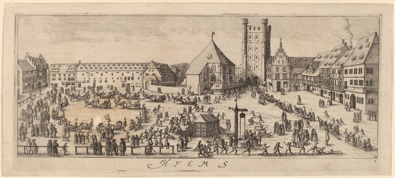 Inverno: Il Campo di Parata da Wenceslaus Hollar