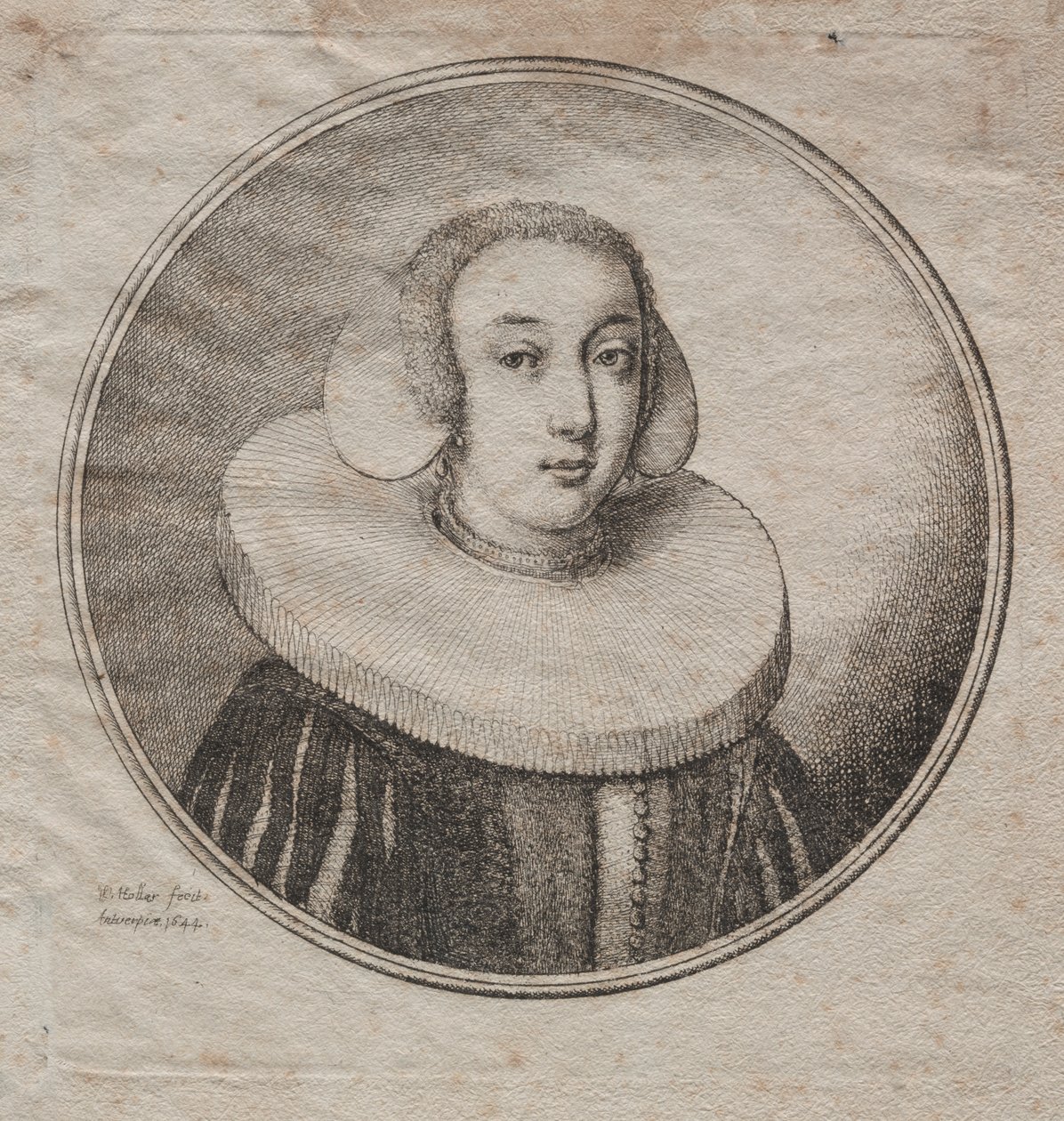 Donna con un colletto a mulino da Wenceslaus Hollar