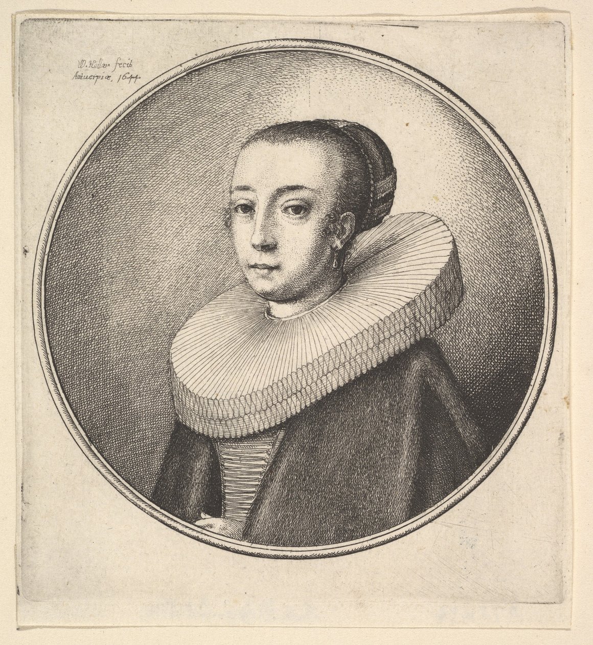 Donna con Collare di Pizzo Circolare da Wenceslaus Hollar