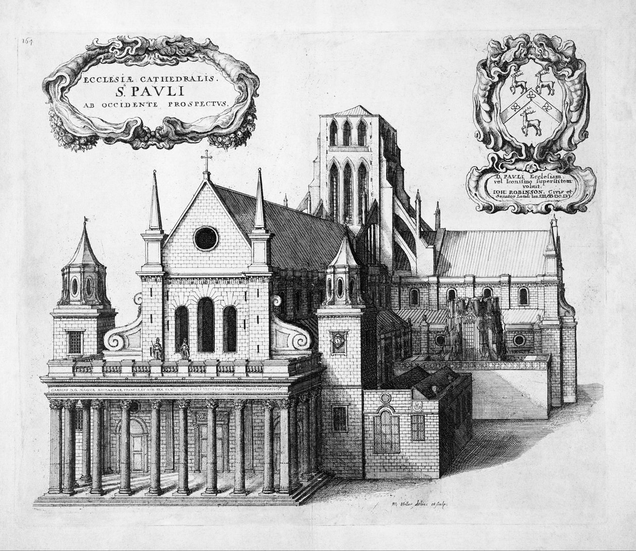 Stampa; acquaforte - San Paolo da ovest da Wenceslaus Hollar