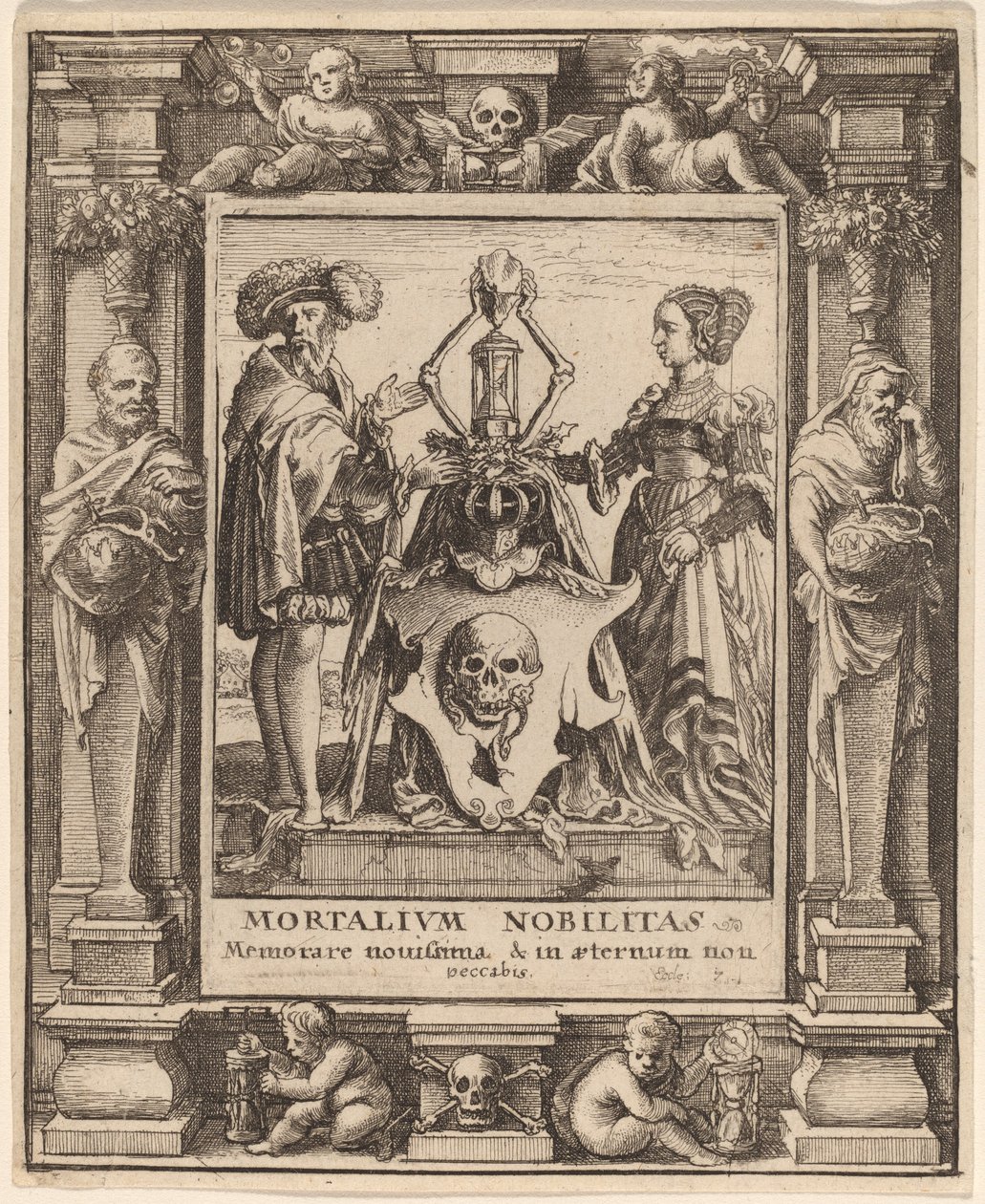 Stemma della Morte da Wenceslaus Hollar after Hans Holbein the Younger after Abraham van Diepenbeeck