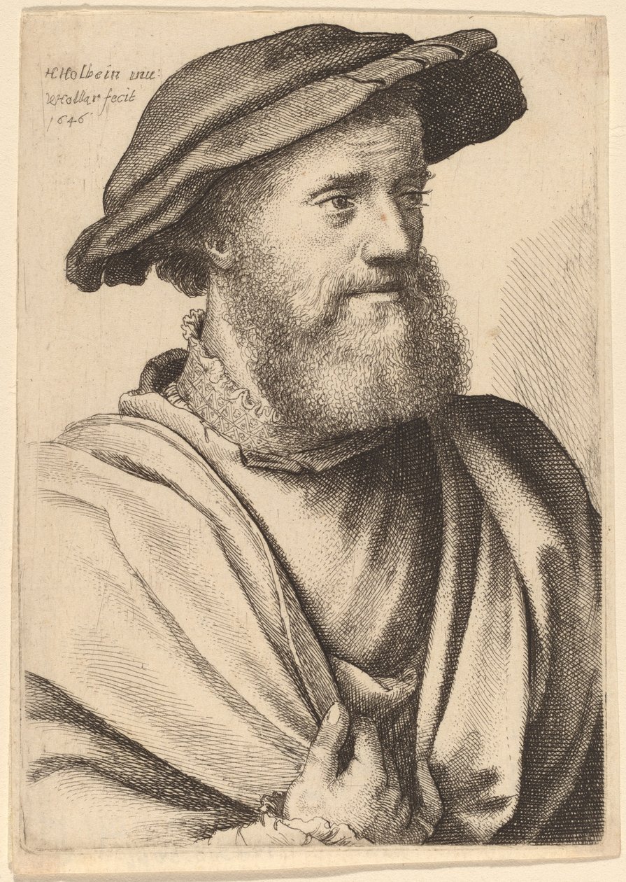 Uomo con Barba che Guarda a Destra (Hans Holbein?) da Wenceslaus Hollar after Hans Holbein the Younger