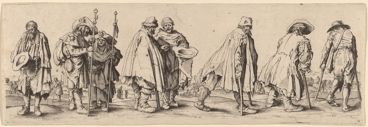 Otto mendicanti da Wenceslaus Hollar after Jacques Callot