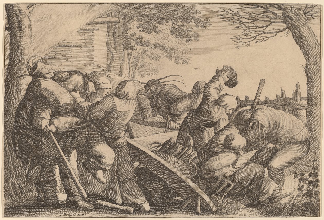 Rissa di Contadini da Wenceslaus Hollar after Pieter Bruegel the Elder