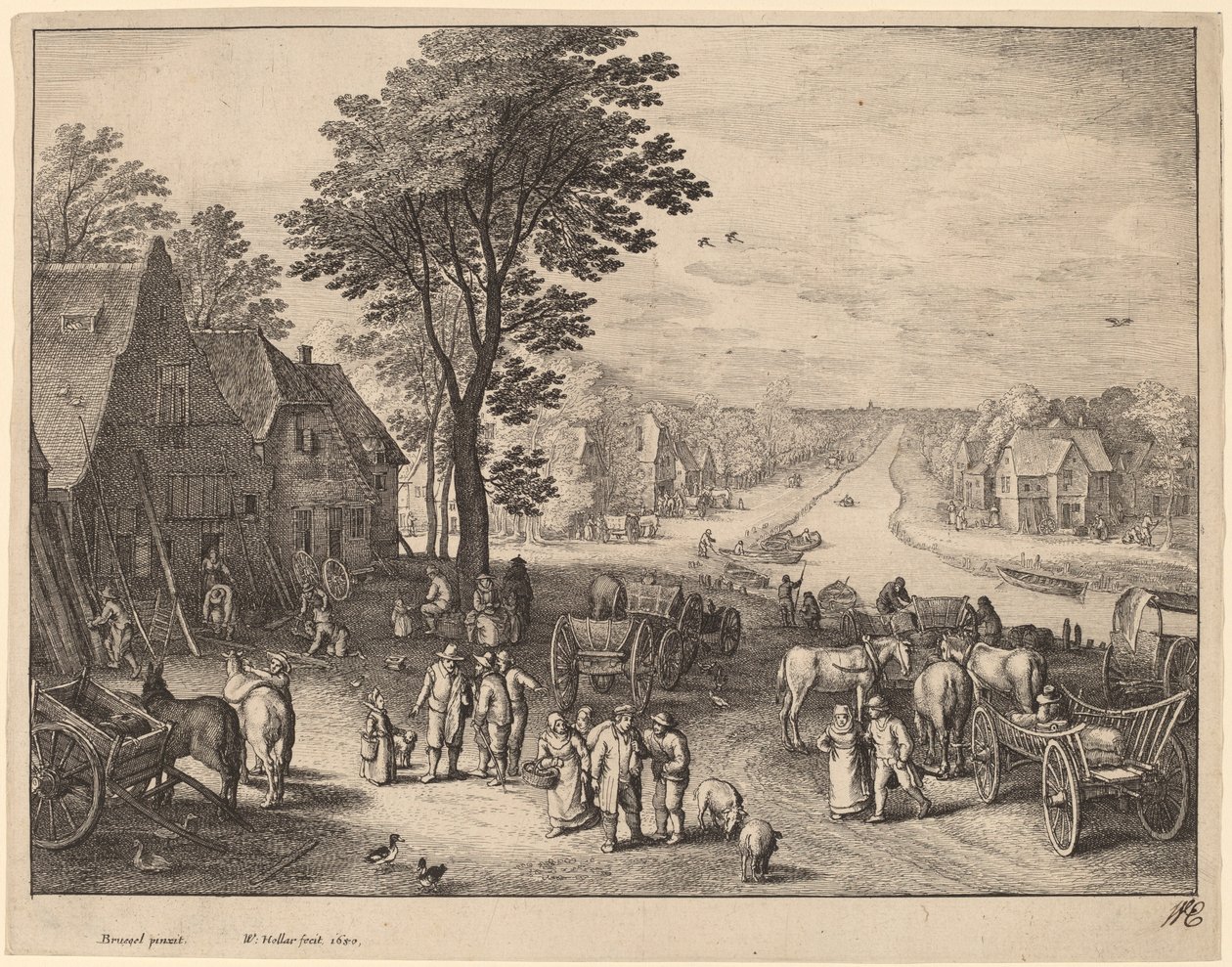 Il Canale da Wenceslaus Hollar after Pieter Brueghel the Younger