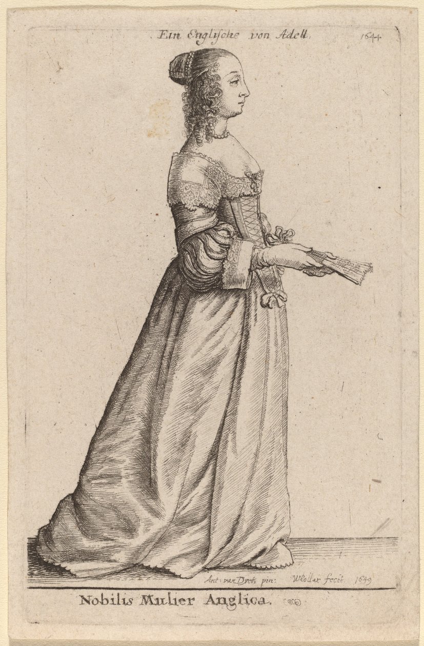 Nobilis Mulier Anglica da Wenceslaus Hollar after Sir Anthony van Dyck