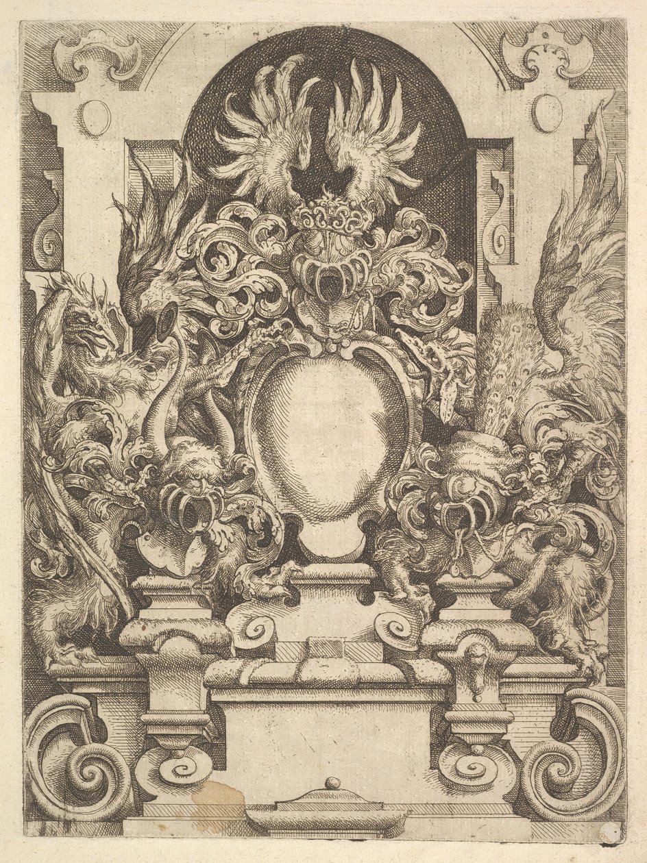 Progetto per un cartiglio, Tavola da Architecttura di Dietterlin da Wendel Dietterlin the Elder