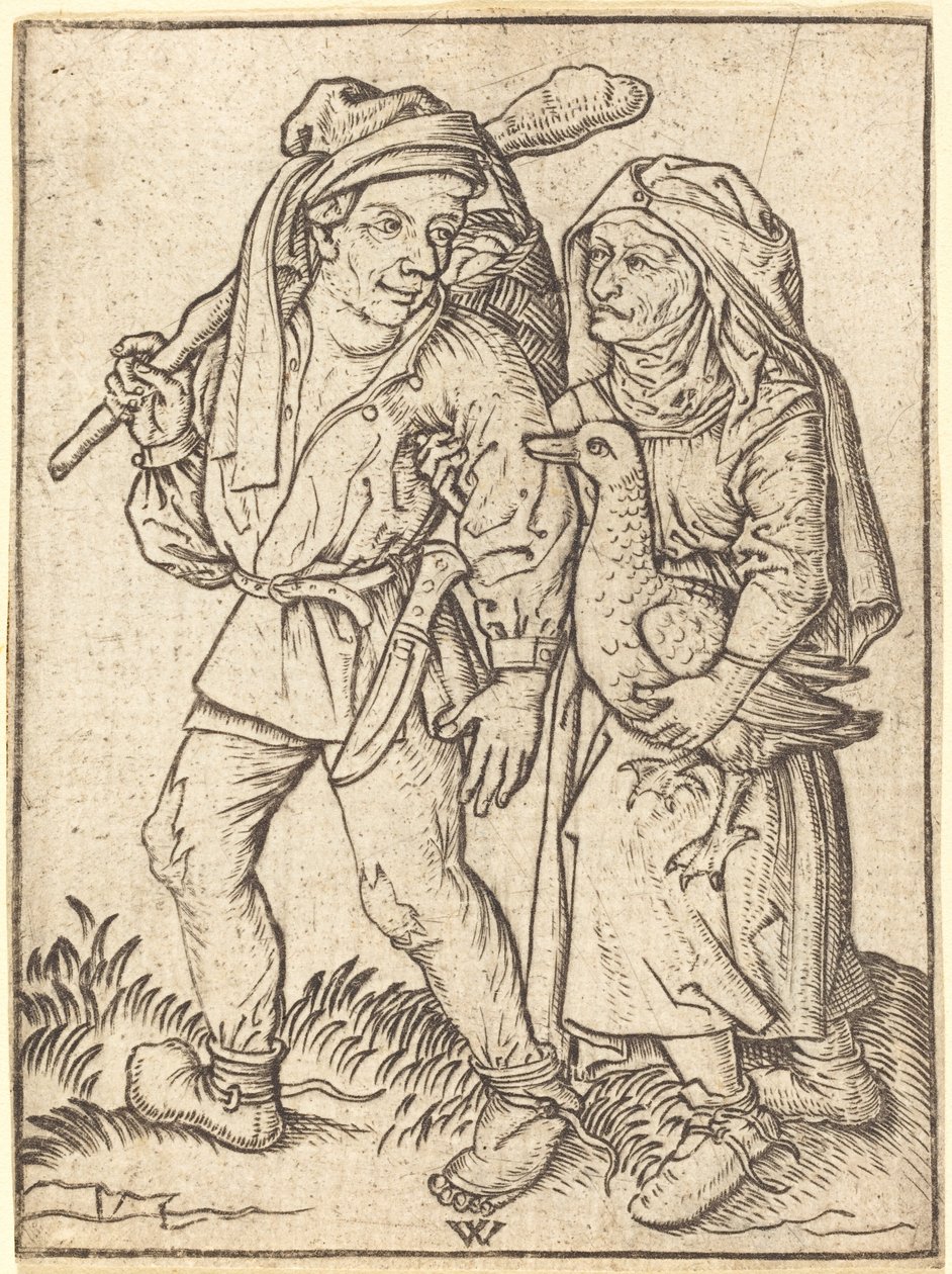 Contadino e Moglie con Oca da Wenzel von Olmutz after Master of the Housebook