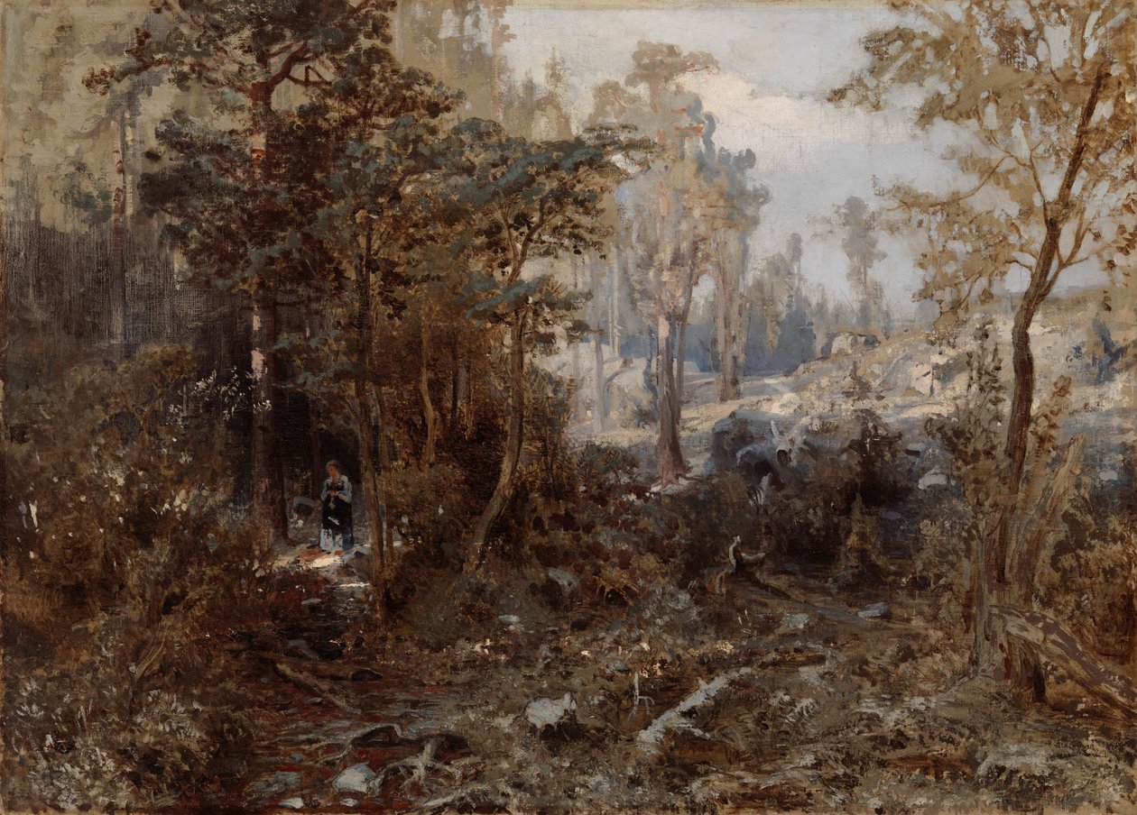 Paesaggio boschivo nei pressi di Näsijärvi; Incompiuto da Werner Holmberg
